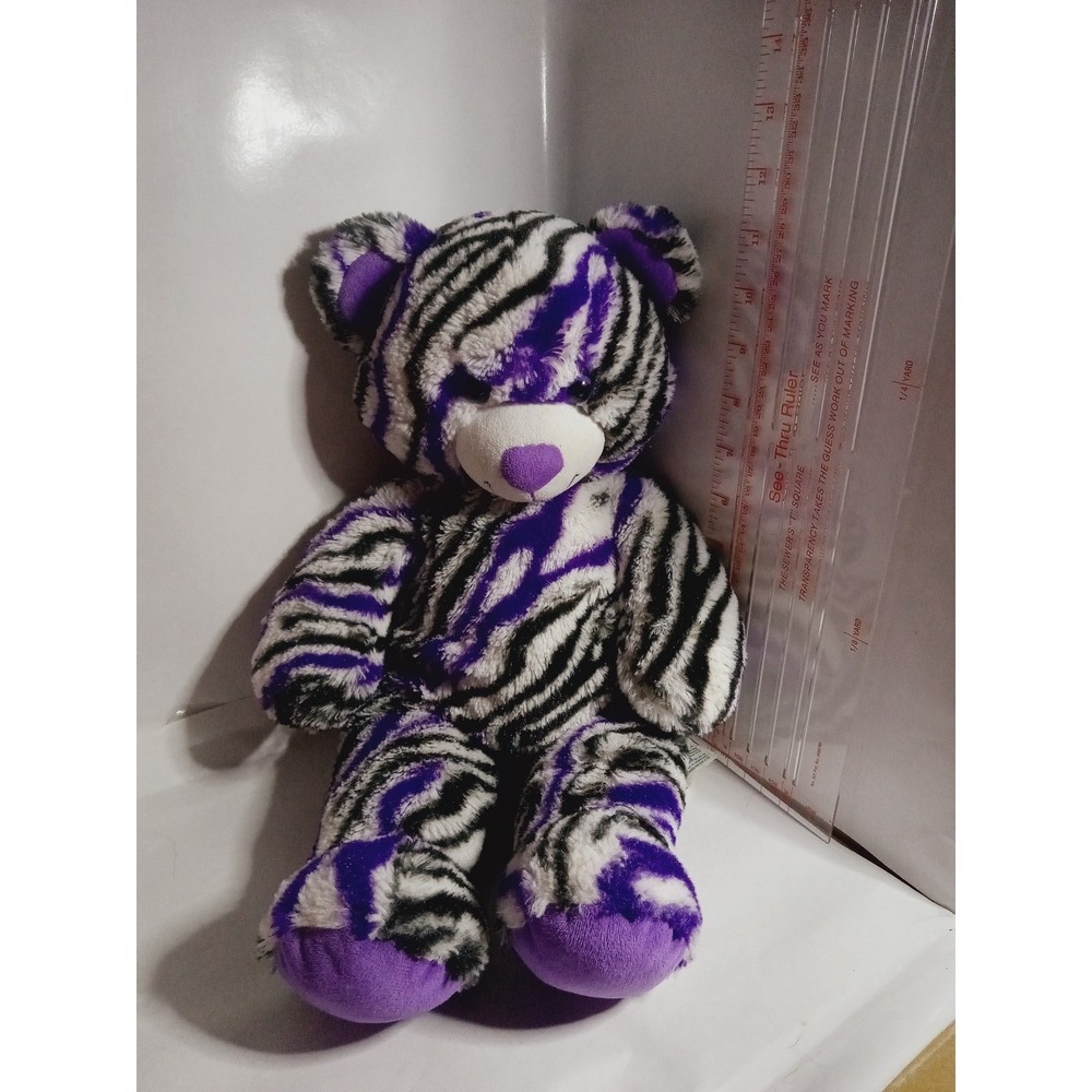 Plush Build-A-Bear 2013 Wild About Stripes 18" Purple and Black Zebra striped